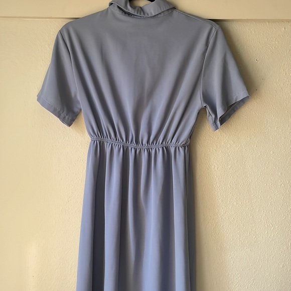 Dagege light blue sheer midi dress with neck tie detail - Picture 6 of 9